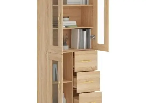 Dulap înalt, stejar sonoma, 69,5x34x180 cm, lemn compozit - 3/5