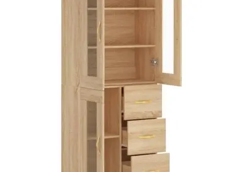 Dulap înalt, stejar sonoma, 69,5x34x180 cm, lemn compozit - 4/5