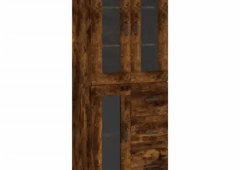 Dulap înalt, stejar fumuriu, 69,5x34x180, lemn compozit - 2/5