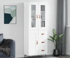 vidaXL Dulap înalt, alb, 69,5x34x180 cm, lemn compozit