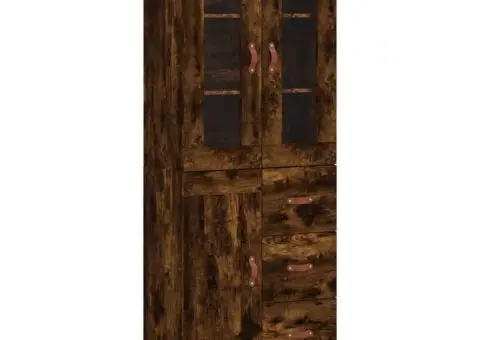 Dulap înalt, stejar fumuriu, 69,5x34x180, lemn compozit - 2/5