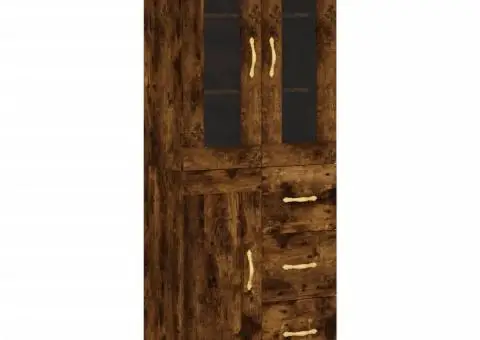 Dulap înalt, stejar fumuriu, 69,5x34x180, lemn compozit - 2/5