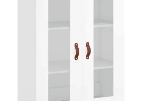 Dulap înalt, alb extralucios, 69,5x34x180 cm, lemn compozit - 5/5