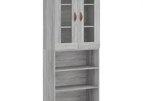 Dulap înalt, gri sonoma, 69,5x34x180 cm, lemn compozit - 2/5