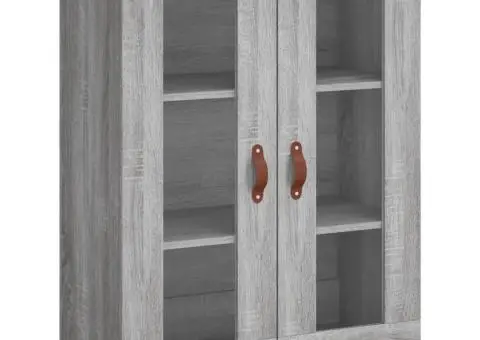 Dulap înalt, gri sonoma, 69,5x34x180 cm, lemn compozit - 5/5