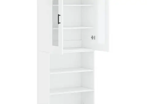 Dulap înalt, alb, 69,5x34x180 cm, lemn compozit - 4/5