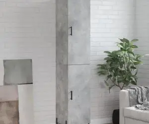 vidaXL Dulap înalt, gri beton, 34,5x34x180 cm, lemn prelucrat