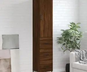 vidaXL Dulap înalt, stejar maro, 34,5x34x180 cm, lemn prelucrat