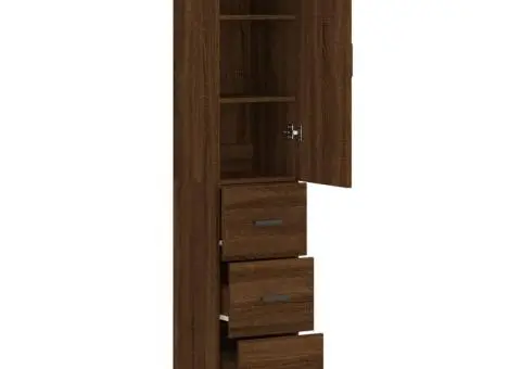 Dulap înalt, stejar maro, 34,5x34x180 cm, lemn prelucrat - 4/5