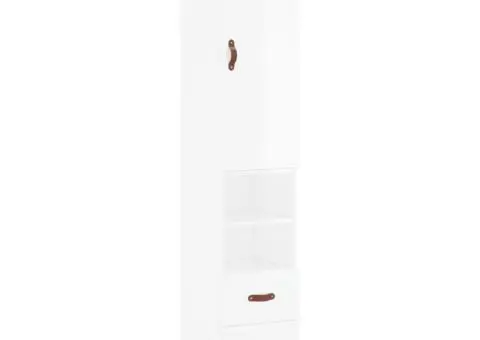 Dulap înalt, alb extralucios, 34,5x34x180 cm, lemn prelucrat - 2/5