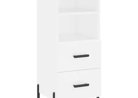 Dulap înalt, alb, 34,5x34x180 cm, lemn prelucrat - 5/5