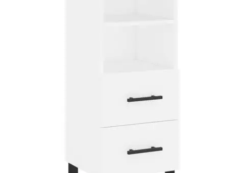 Dulap înalt, alb, 34,5x34x180 cm, lemn prelucrat - 5/5