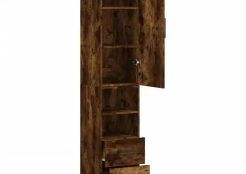 Dulap înalt, stejar fumuriu, 34,5x34x180 cm, lemn prelucrat - 4/5