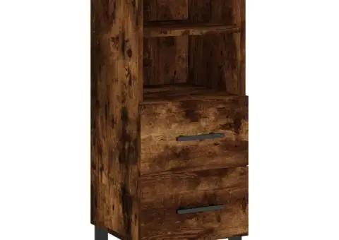 Dulap înalt, stejar fumuriu, 34,5x34x180 cm, lemn prelucrat - 5/5