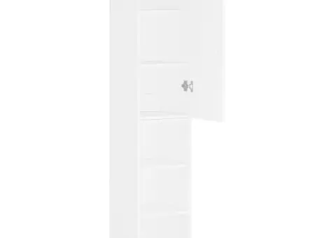 Dulap înalt, alb, 34,5x34x180 cm, lemn prelucrat - 4/5