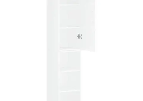 Dulap înalt, alb extralucios, 34,5x34x180 cm, lemn prelucrat - 4/5