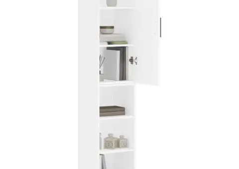 Dulap înalt, alb, 34,5x34x180 cm, lemn prelucrat - 3/5