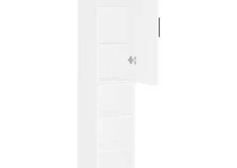 Dulap înalt, alb, 34,5x34x180 cm, lemn prelucrat - 4/5