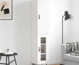 vidaXL Dulap înalt, alb, 34,5x34x180 cm, lemn prelucrat