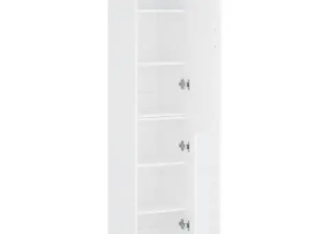 Dulap înalt, alb, 34,5x34x180 cm, lemn prelucrat - 4/5