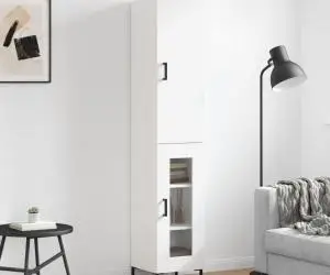 vidaXL Dulap înalt, alb, 34,5x34x180 cm, lemn prelucrat