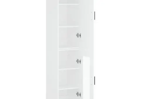 Dulap înalt, alb, 34,5x34x180 cm, lemn prelucrat - 4/5