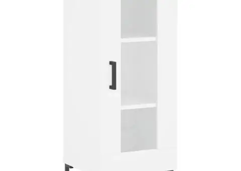 Dulap înalt, alb, 34,5x34x180 cm, lemn prelucrat - 5/5