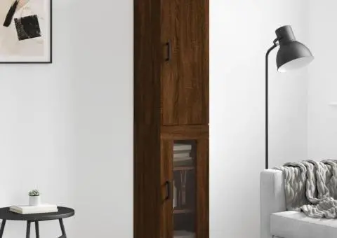 Dulap înalt, stejar maro, 34,5x34x180 cm, lemn prelucrat - 1/5