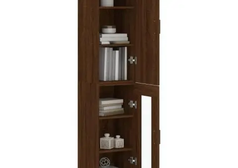 Dulap înalt, stejar maro, 34,5x34x180 cm, lemn prelucrat - 3/5