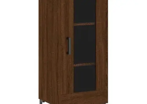 Dulap înalt, stejar maro, 34,5x34x180 cm, lemn prelucrat - 5/5