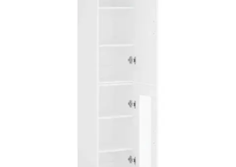 Dulap înalt, alb, 34,5x34x180 cm, lemn prelucrat - 4/5