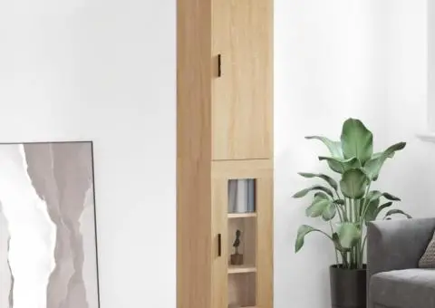 Dulap înalt, stejar sonoma, 34,5x34x180 cm, lemn prelucrat - 1/5