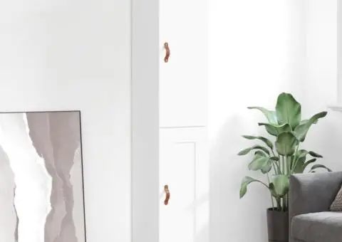 Dulap înalt, alb, 34,5x34x180 cm, lemn prelucrat - 1/5