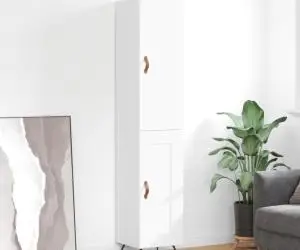 vidaXL Dulap înalt, alb, 34,5x34x180 cm, lemn prelucrat