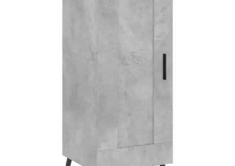 Dulap înalt, gri beton, 34,5x34x180 cm, lemn prelucrat - 5/5