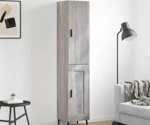 vidaXL Dulap înalt, gri sonoma, 34,5x34x180 cm, lemn prelucrat