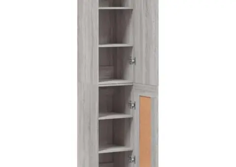 Dulap înalt, gri sonoma, 34,5x34x180 cm, lemn prelucrat - 4/5