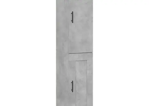 Dulap înalt, gri beton, 34,5x34x180 cm, lemn prelucrat - 2/5