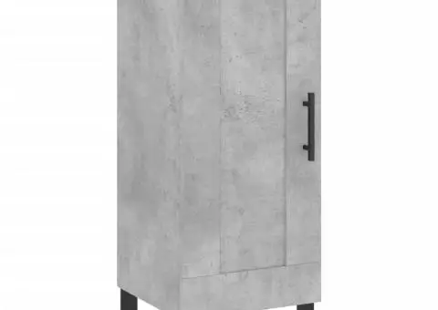 Dulap înalt, gri beton, 34,5x34x180 cm, lemn prelucrat - 5/5