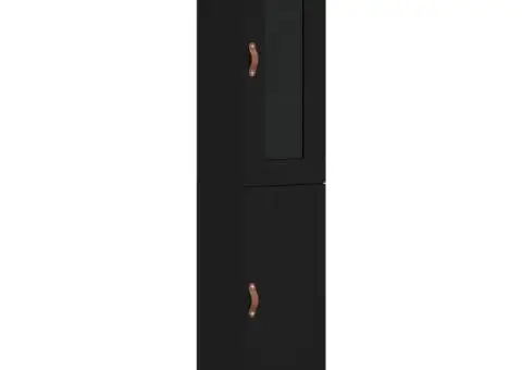 Dulap înalt, negru, 34,5x34x180 cm, lemn prelucrat - 2/5