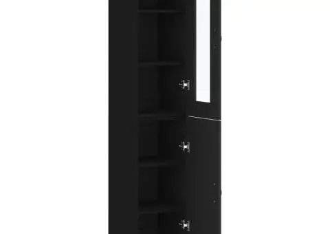 Dulap înalt, negru, 34,5x34x180 cm, lemn prelucrat - 4/5