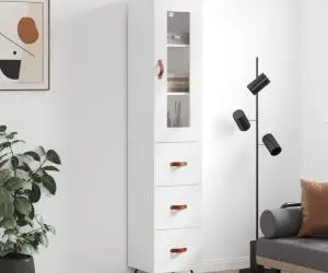vidaXL Dulap înalt, alb, 34,5x34x180 cm, lemn prelucrat