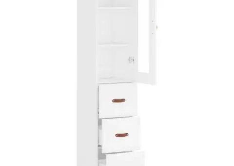 Dulap înalt, alb, 34,5x34x180 cm, lemn prelucrat - 4/5