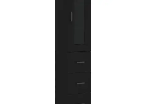 Dulap înalt, negru, 34,5x34x180 cm, lemn prelucrat - 2/5