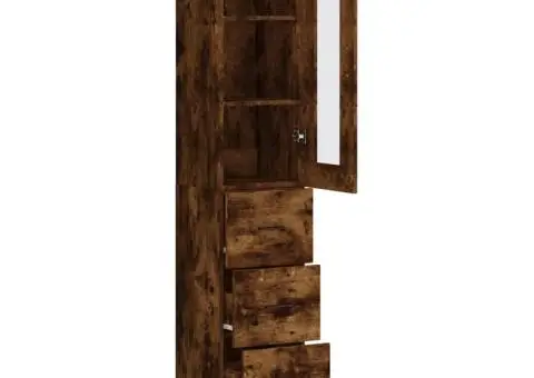 Dulap înalt, stejar fumuriu, 34,5x34x180 cm, lemn prelucrat - 4/5