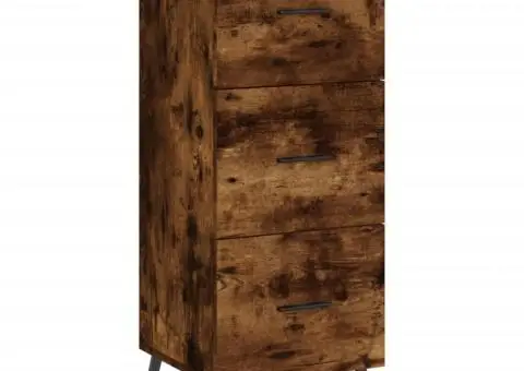 Dulap înalt, stejar fumuriu, 34,5x34x180 cm, lemn prelucrat - 5/5