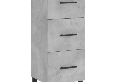 Dulap înalt, gri beton, 34,5x34x180 cm, lemn prelucrat - 5/5