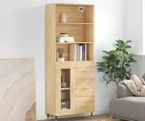 vidaXL Dulap înalt, stejar sonoma, 69,5x34x180 cm, lemn compozit