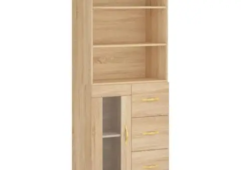 Dulap înalt, stejar sonoma, 69,5x34x180 cm, lemn compozit - 2/5