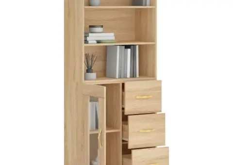 Dulap înalt, stejar sonoma, 69,5x34x180 cm, lemn compozit - 3/5